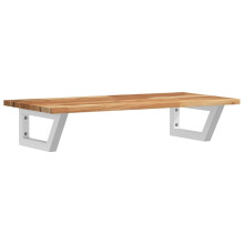 vidaXL Basin Shelf Wall Mounted Bathroom Countertop Steel & Solid Wood Acacia