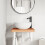 VidaXL vidaXL Basin Shelf Wall Mounted Bathroom Countertop Steel and Solid Wood Beech 3