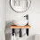 VidaXL vidaXL Basin Shelf Wall Mounted Bathroom Countertop Steel and Solid Wood Beech 3
