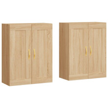 vidaXL Wall Mounted Cabinets Storage Cabinet 2 pcs Sonoma Oak Engineered Wood