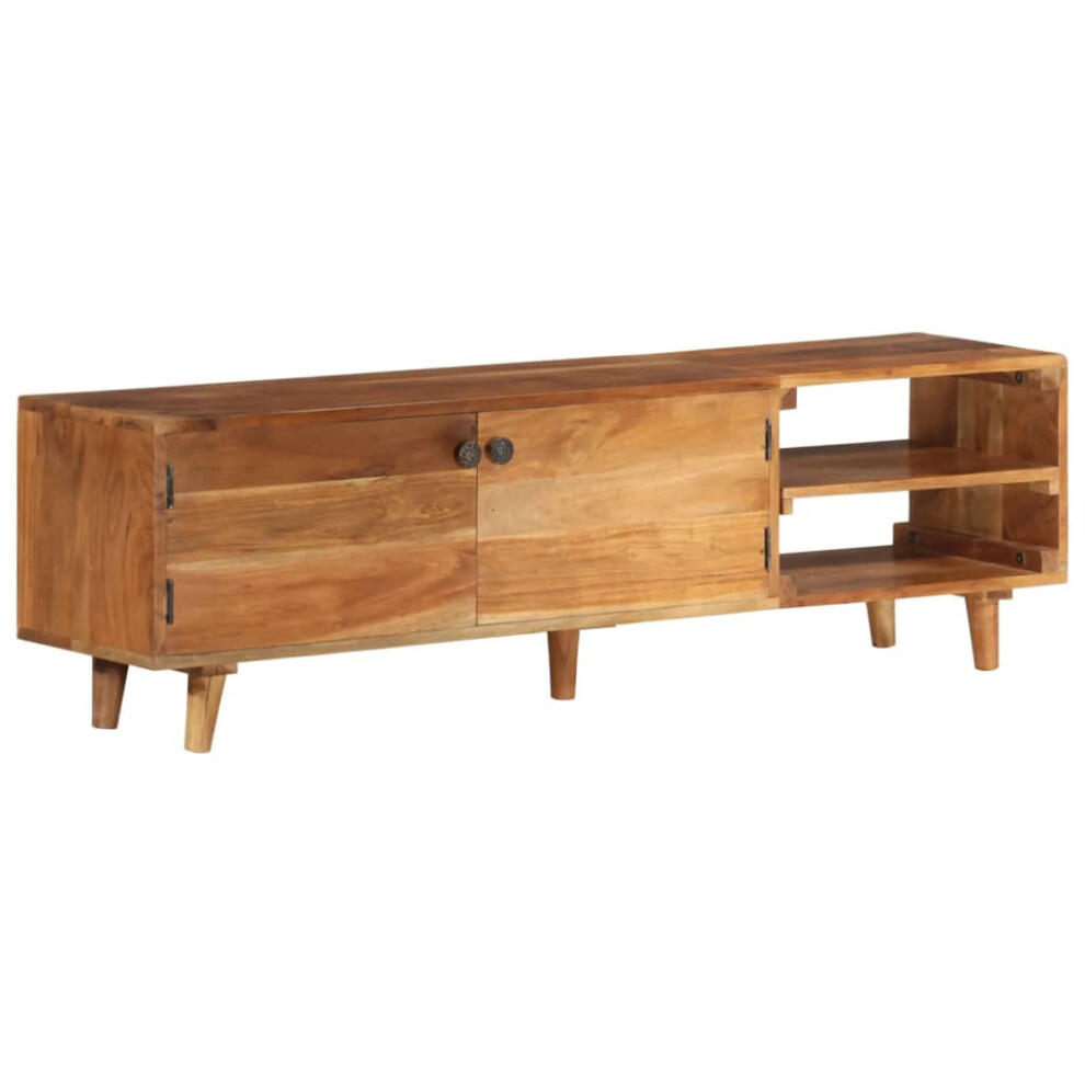 Vidaxl Solid Wood Acacia Tv Cabinet With Honey Finish Sideboard Tv Stand