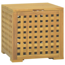 vidaXL Solid Wood Teak Rope Box Outdoor Wooden Boat Fender Chest Storage Box