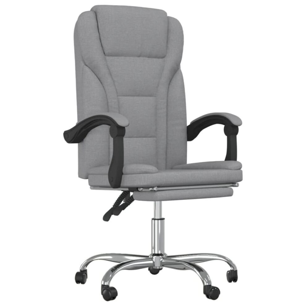 Vidaxl Reclining Office Chair Light Grey Fabric Reclining Desk Chair Armchair