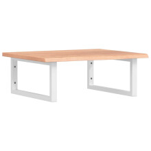 vidaXL Basin Shelf Wall Mounted Bathroom Countertop Steel and Solid Wood Oak