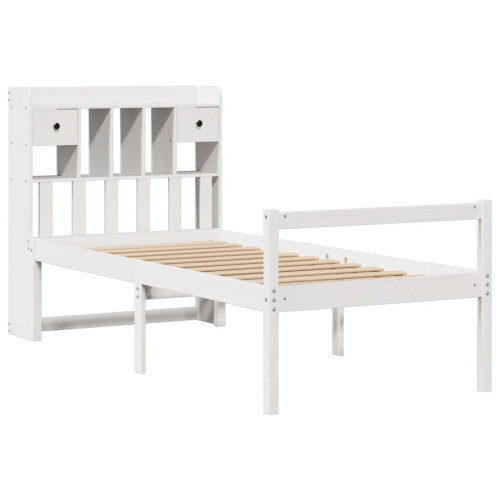 VidaXL vidaXL Bookcase Bed without Mattress White 90x190 cm Single Solid Wood Pine 2