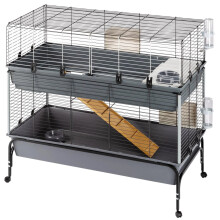 Ferplast Rabbit Cage Grey Pet Run Play Chicken Puppy Cozy Cage Safety Hutch