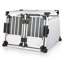 TRIXIE Pet Double Transport Box M-L Aluminium Pet Dog Transport Cage Carrier
