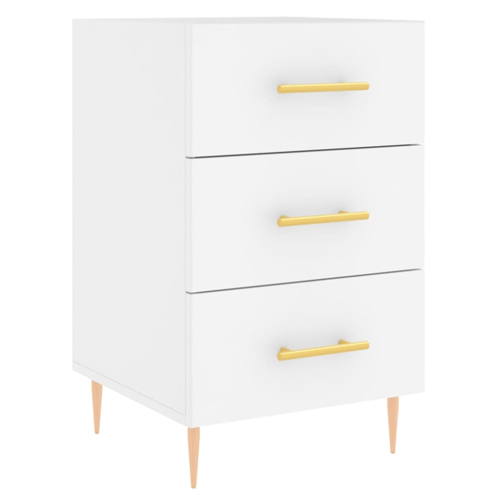 vidaXL Bedside Cabinet Bedside Table Nightstand Bedstand White Engineered Wood