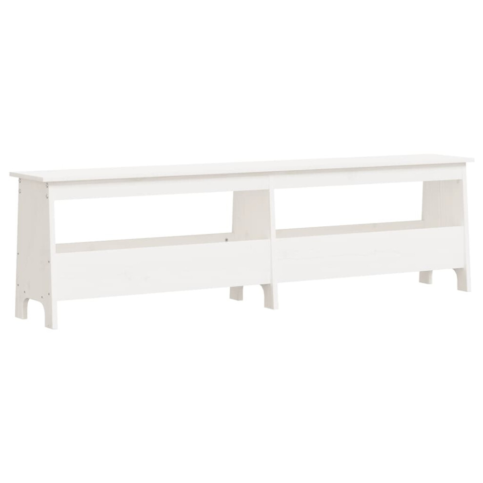 vidaXL Hall Bench Shoe Bench Wooden Storage Bench Seat White Solid Wood Pine
