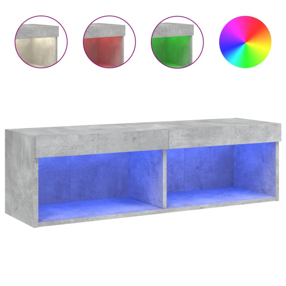 Vidaxl Tv Cabinet With Led Lights Tv Stand Media Cabinet Tv Unit Concrete Grey