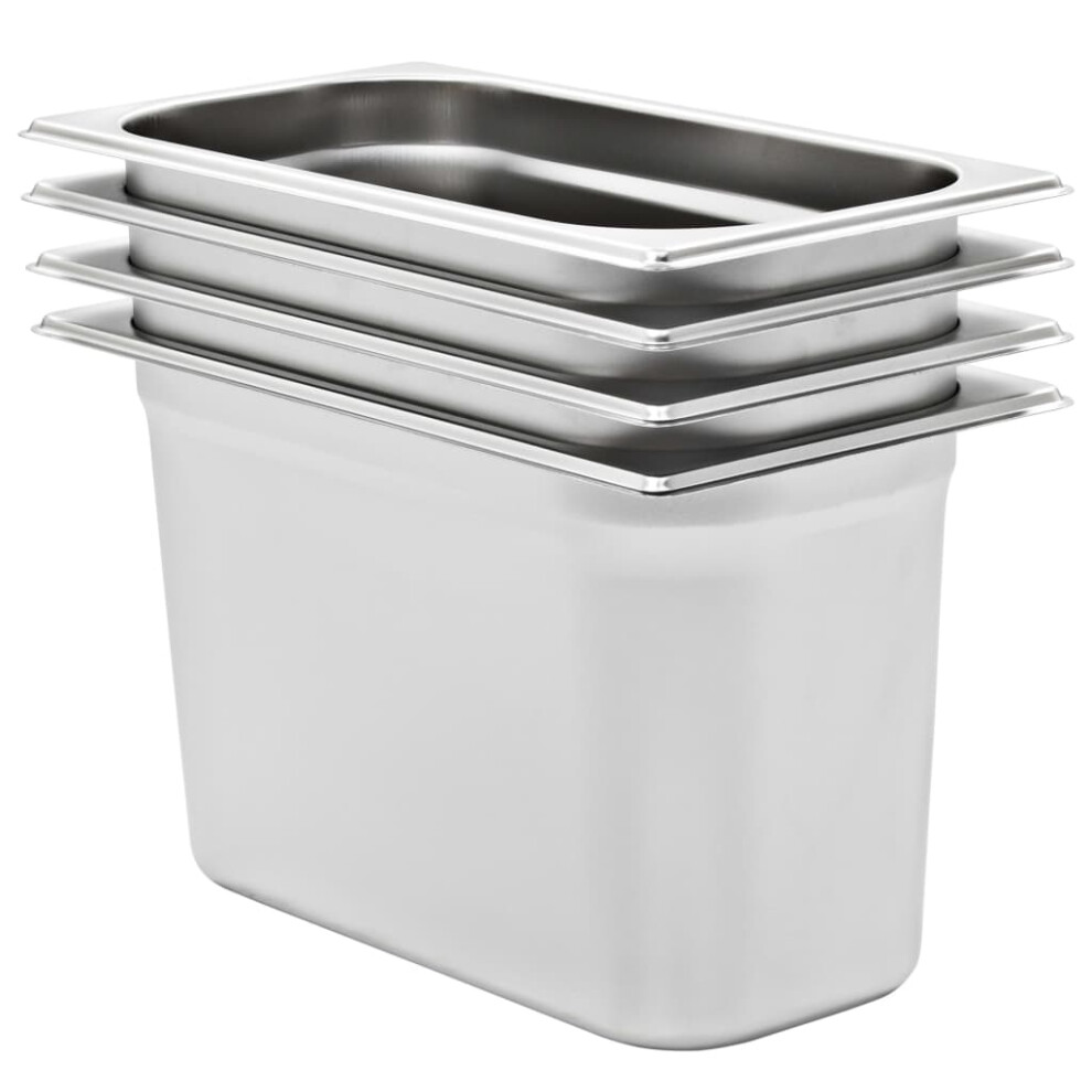 Vidaxl (325 X 176 X 200 Mm) 8X Gastronorm Containers Gn 1/3 Stainless Stackable Tray Multi Sizes