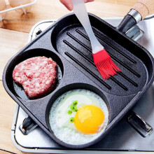 Gusseisenpfanne mit 3 Abschnitten 19,5  19,5  2,5 cm 45,86 oz