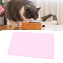 Tappetino in silicone per l’alimentazione degli animali domestici 48x30x1 cm Rosa Antiscivolo