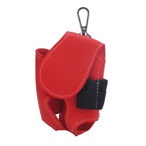 Rote PU-Leder-Golfball-Gürteltasche 2-Ball 1