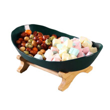 Estante de dos niveles para bandejas de frutas, madera/plástico, 300 g