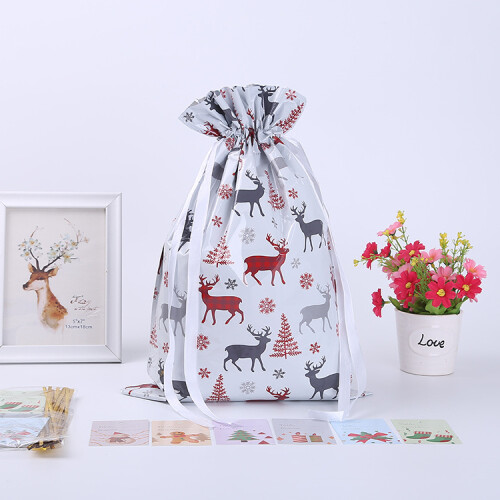 30pc Christmas Drawstring Gift Bags with Tags, 6 Designs 2