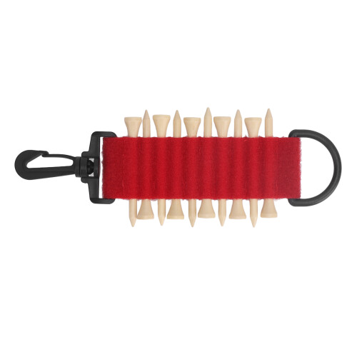10 Golf-Tee-Halter, tragbar mit Haken, Rot 1