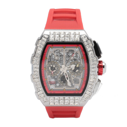 30M Waterproof Silver Red Men's Wristwatch Automatic Mechanical Design 2
