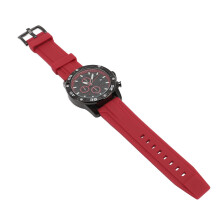 Wasserdichte Chronograph-Quarzuhr Schwarz-Rot 47 mm