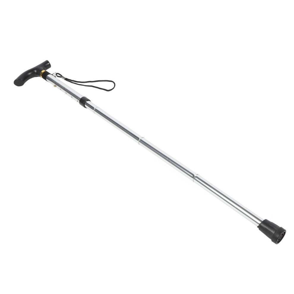 Durable Folding Cane Silver Aluminum Alloy for Hiking and Walking Assistance