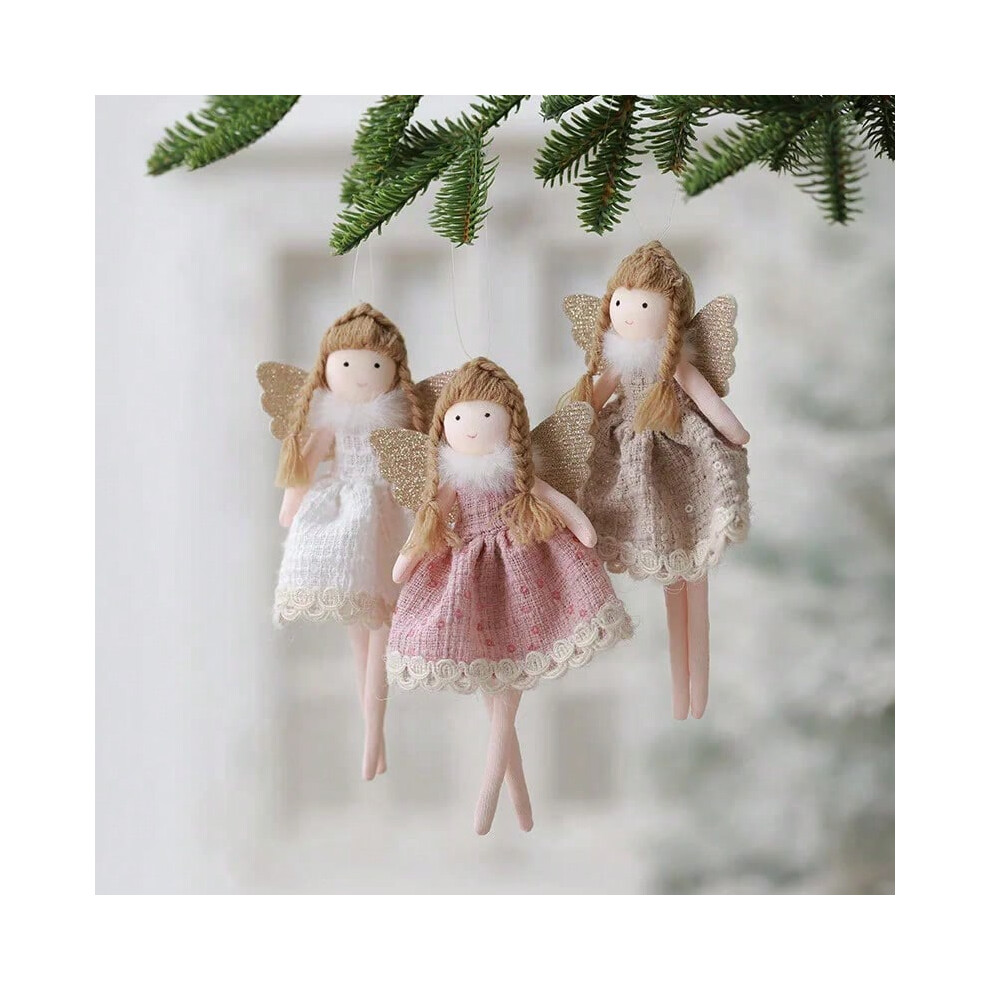(3PCS-4-5-6) 2Pcs New Christmas Cute Plush Angel Doll Pendant Lovely Boys Girls Xmas Tree Hanging Decoration Merry Christmas Party Ornaments-image-OPC-PJ9XFGG-NEW