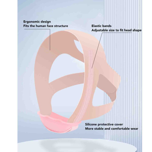 Adjustable Pink Silicone & Elastic Snore Chin Strap for Sleep Aid 2