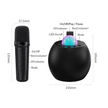 Mini kabelloses Karaoke-Mikrofon & Lautsprecher-Set - 5W, 1200mAh, LED-Lichter