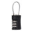 Cadenas à combinaison réinitialisable à 3 chiffres TSA-Noir 13