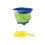 (Green) Portable Beach Bucket Sand Toy Foldable Collapsible Multi Purpose Plastic Pail 5