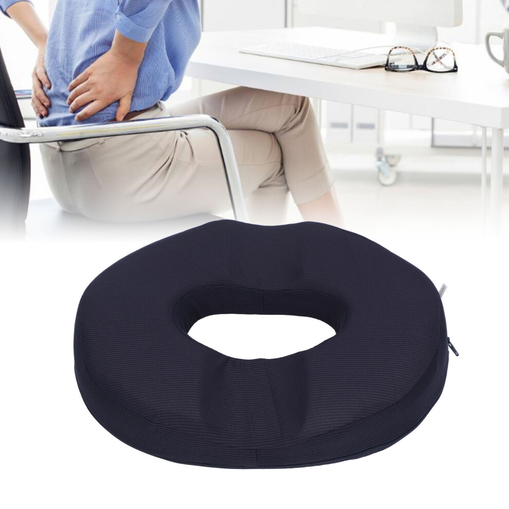 Navy Blue Donut Sciatica Support Memory Foam Cushion 42x36x7cm