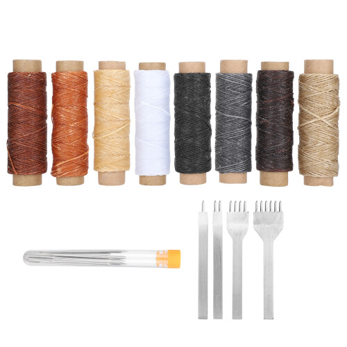 24Pcs Leather Sewing Kit Needles Thread Prong 1