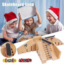 (B) Buildable Fingerboard Ramps With 2 Finger Skateboards Mini Finger Skate Combined Venue Kit Kids Toys Gift
