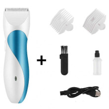 (Blue) Wireless Electric Baby Hair Trimmer Hair Clipper Quiet Infant Haircutting Kit