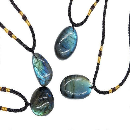 Natural Labradorite Stone Gemstone Pendant Stone Necklace 2