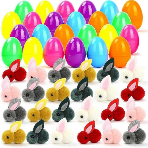 24pcs Easter Egg Fillers with Easter Bunny Rabbits for Kids Surprise Gifts