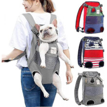 (Grey) Dog Backpack With Adjustable Transport Bag Max 12kg