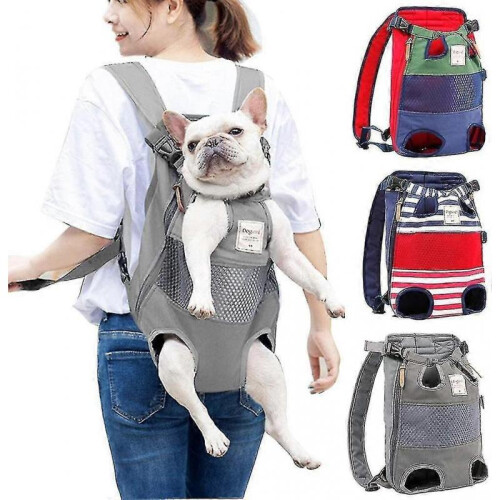 (Grey) Dog Backpack With Adjustable Transport Bag Max 12kg