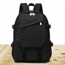 (Black) Women Large Capacity High School Students With Casual Travel Computer Shoulder Bag