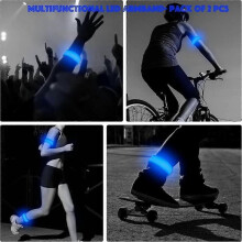 (Blue) Safety Reflective Wristbands 4 Pcs