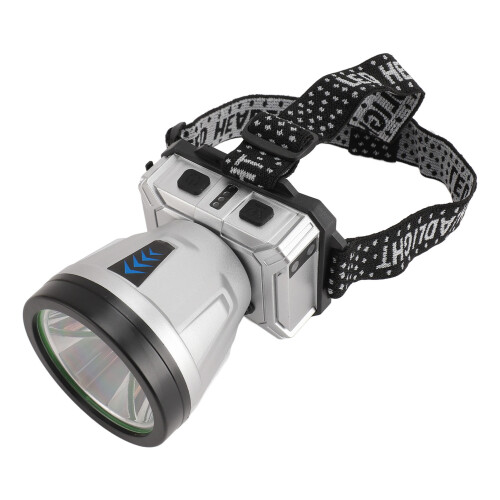 Lampada frontale LED 2400 mAh nera montata sulla testa impermeabile