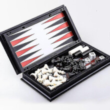 (25cm) Magnetic Chess Backgammon Checkers Set Road Foldable Board Game