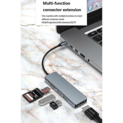 Usb B Hub Multiport Adapter 5 In 1 Portable Dongle 1