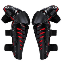 (Black) Knee Pads Safety Thicken Pe Shell Adjustable Elastic Band Anti-collision Portable Durable Lightweight Double Motocross