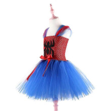 (140cm, Blue) Halloween Girls' Mesh Poncho Dress Girls' Role Play Princess Dress One