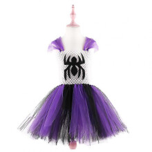 (90cm, Purple) Halloween Girls' Mesh Poncho Dress Girls' Role Play Princess Dress One
