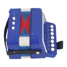 Kids Educational 7-Key 2 Bass Blue Accordion for Stage Performance