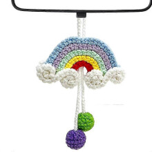Handmade Car Mirror Rainbow Hanging Decoration Wall Decor Weaving Car Rearview Mirror Pendant Kid's Room Accessories