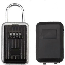 Wall Key Lock Box Padlock Waterproof Combination Key Safe Storage Aluminum Alloy Portable Secure Lock with Sliding Cover for Garage Home Office School