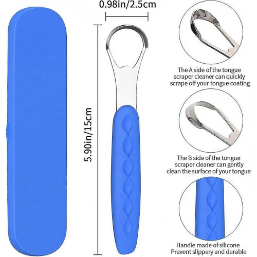 2 Pack Tongue Scraper Tongue Brush, Tongue Scraper Cleaner 1