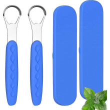 2 Pack Tongue Scraper Tongue Brush, Tongue Scraper Cleaner